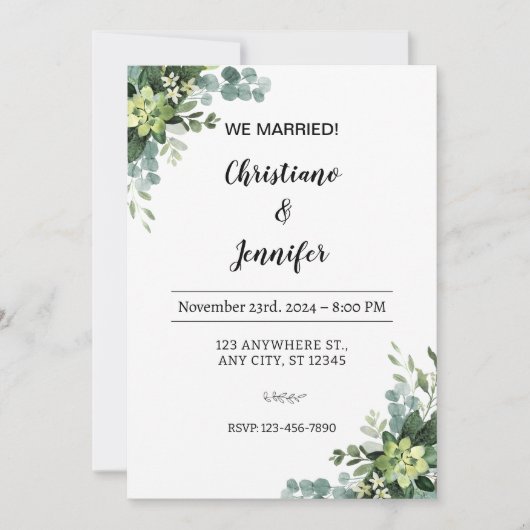 Personalize We married Invitation 招待状 (正面)