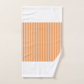 Personalize Wedding Gift Orange Striped White バスタオルセット (ハンドタオル)