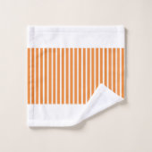 Personalize Wedding Gift Orange Striped White バスタオルセット (ウォッシュタオル)