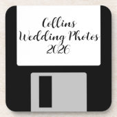 Personalize Wedding Photos Floppy Disk Coaster - 6 コースター (正面)