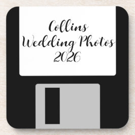 Personalize Wedding Photos Floppy Disk Coaster - 6 コースター
