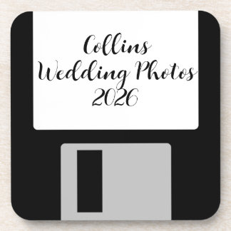 Personalize Wedding Photos Floppy Disk Coaster - 6 コースター
