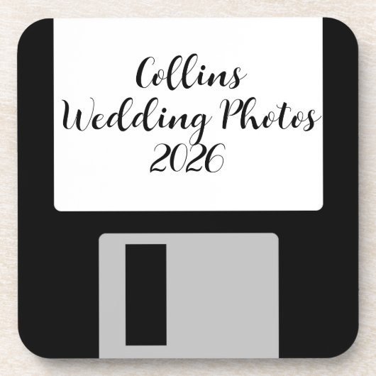 Personalize Wedding Photos Floppy Disk Coaster - 6 コースター (正面)