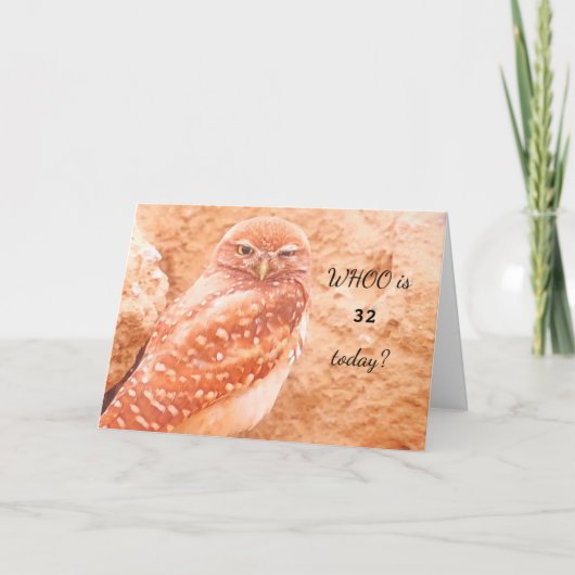 Personalize "WHOOO is...today?" Owl large Birthday カード (正面)