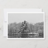 Personalize Winter Evergreen in Black and White シーズンカード (正面)