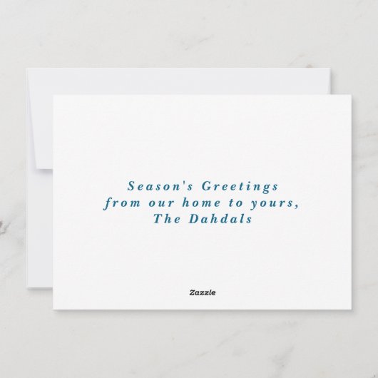 Personalize Winter Evergreen in Black and White シーズンカード (裏面)