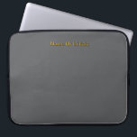 Personalize With Name Gray   Orange ラップトップスリーブ<br><div class="desc">Style: Neoprene Laptop Sleeve 15 inch Protect your laptop with a custom laptop sleeve. Made with 100% neoprene, these lightweight and water resistant sleeves look great with your photos, text, or designs. Great for travel or just day-to-day use, custom laptop sleeves come in three sizes to fit your device and...</div>