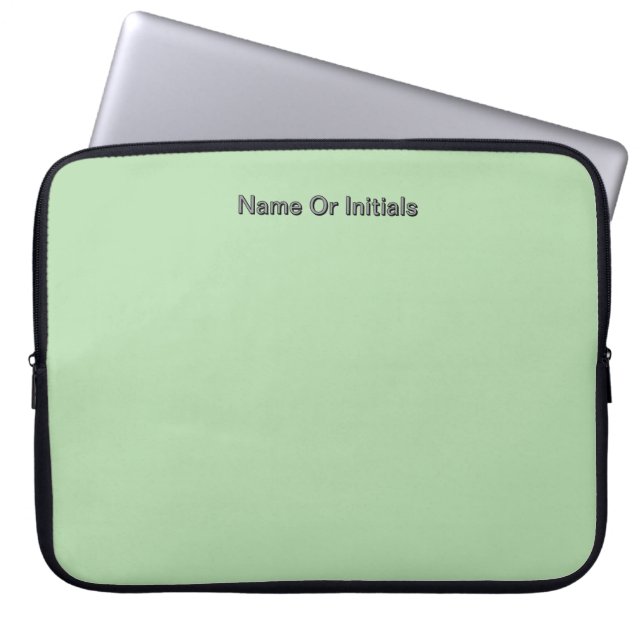 Personalize With Name Initials Mint Green       ラップトップスリーブ (正面)