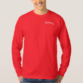 Personalize With Name Men Long Sleeve Red Tシャツ (正面)