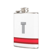 Personalize With Your Initial White + Red Stripe  フラスク (左)