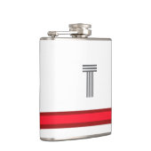 Personalize With Your Initial White + Red Stripe  フラスク (右)