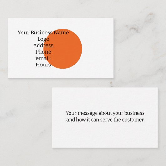 Personalize Your Business Card Orange Orb 名刺 (正面/裏面)