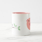 Personalize your Name BIRD Coffee Cup ツートーンマグカップ (中央)
