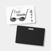 personalizedクールな叔父さん バッジ (正面＆裏面)