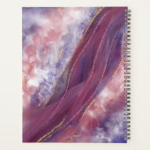 personalized名前を追加パープルバラ金ゴールド大理石 プランナー手帳 (裏面)