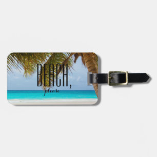 Personalized のヤシの木、青sea のビーチ、お願いします ラゲッジタグ