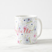 Personalized||の水彩画の花柄のマグ コーヒーマグカップ (正面右)