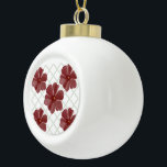 Personalized  セラミックボールオーナメント<br><div class="desc">Add timeless, vintage charm to your life with this elegant floral lattice pattern. The design showcases beautifully shaded, painterly burgundy flowers set against a crisp, sage green diamond trellis background. Blending organic botanical art with clean geometric lines, this pattern is a perfect fit for Grandmillennial, Cottagecore, and home decor. It...</div>