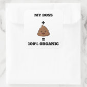 Personalized 100% Organic Poop Sticker - Custom Na スクエアシール (バッグ)