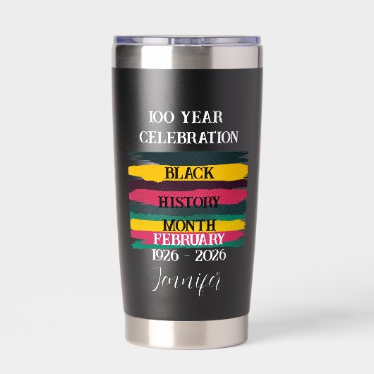 Personalized 100 years celebration black history  保温保冷タンブラー (背面)