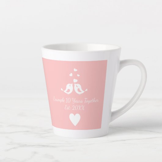 Personalized 10 Years Together Anniversary カフェラテマグ (右)