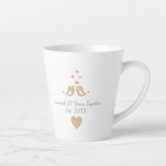 Personalized 10 Years Together Anniversary カフェラテマグ (右)