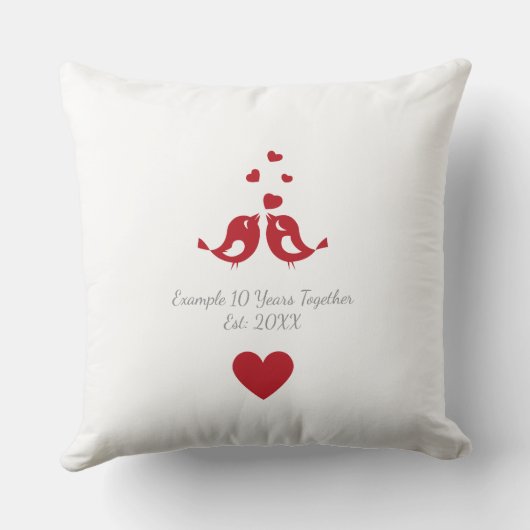 Personalized 10 Years Together Anniversary クッション (裏面)