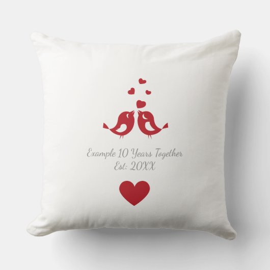 Personalized 10 Years Together Anniversary クッション (正面)