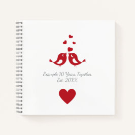 Personalized 10 Years Together Anniversary ノートブック