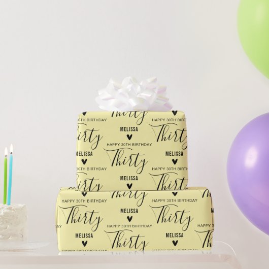 Personalized 10th 20th 30th 40th 50 Birthday Party ラッピングペーパー (パーティーギフト)