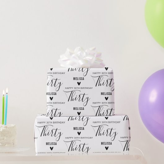 Personalized 10th 20th 30th 40th 50 Birthday Party ラッピングペーパー (パーティーギフト)