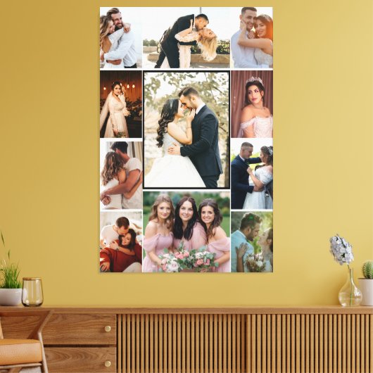 Personalized 11-Photo Wedding Collage Canvas Print キャンバスプリント (インサイチュ (リビング))