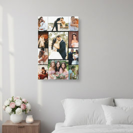 Personalized 11-Photo Wedding Collage Canvas Print キャンバスプリント