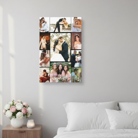 Personalized 11-Photo Wedding Collage Canvas Print キャンバスプリント