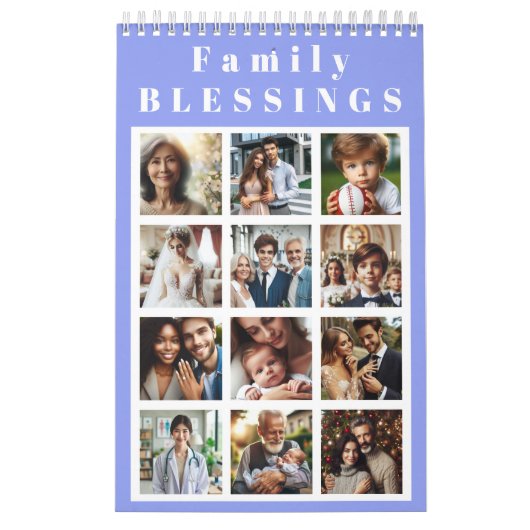 Personalized 12 Months Family Blessings Photos カレンダー (カバー)