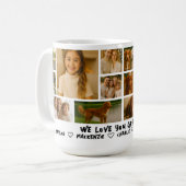 Personalized 14 Photo Template Collage and Text  コーヒーマグカップ (正面左)