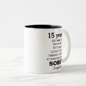 Personalized 15 Years Sober Recovery Celebration ツートーンマグカップ (正面右)
