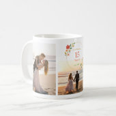 Personalized 15th Wedding Anniversary Photo Mug コーヒーマグカップ (正面左)