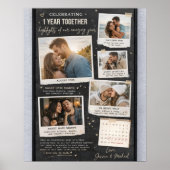 Personalized 1 Year Anniversary Photo Collage  ポスター (正面)