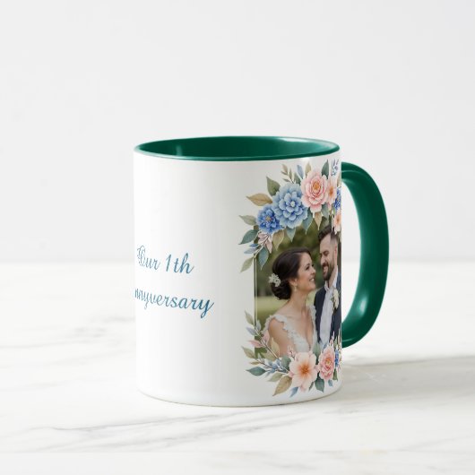 Personalized 1st Anniversary Photo Mug マグカップ (正面右)