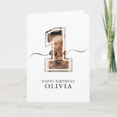 Personalized 1st Birthday Boy Girl Photo One Year カード (正面)