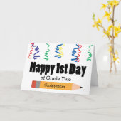 Personalized 1st Day of 2nd Grade カード (黄色い花)