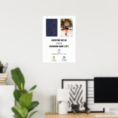 Personalized 1st Half Marathon Finisher Map ポスター (ホームオフィス)