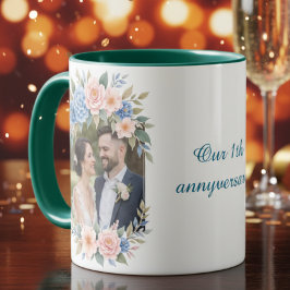 Personalized 1st Wedding Anniversary Photo Mug マグカップ