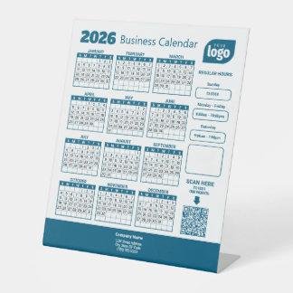 Personalized 2026 Business Calendar Pedestal Sign 台座サイン