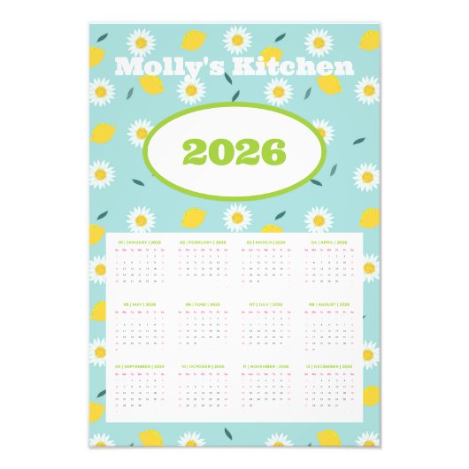Personalized 2026 Calendar フォトプリント (正面)