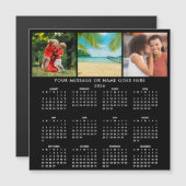 Personalized 2026 Calendar 3 Photo Collage Magnet (正面/裏面)