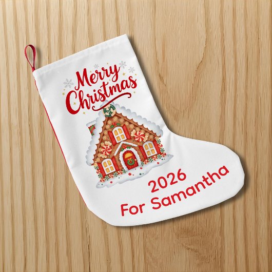 Personalized 2026 Christmas House Stocking スモールクリスマスストッキング