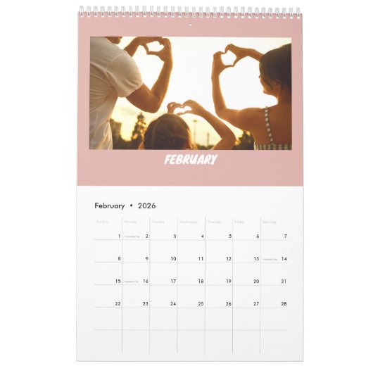 Personalized 2026 Family Calendar カレンダー (2月 2026)