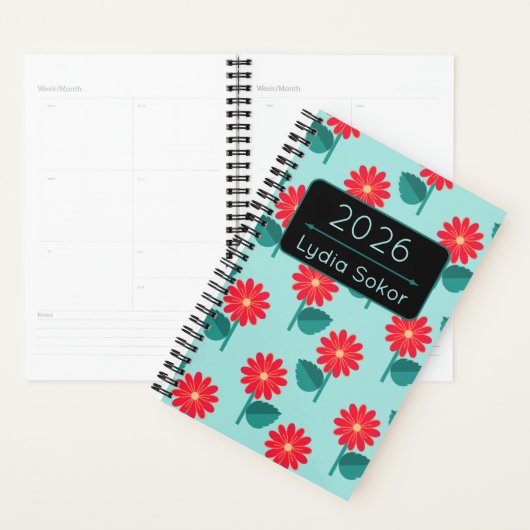 Personalized 2026 Floral Planner Notebook プランナー手帳 (ディスプレー)